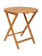 Wooden Table for Small Outdoor Spaces Foldable Truyen Natural 60x60x74cm