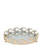 Keskor Decorative Metallic Round Tray with Mirror 26x26x5cm