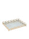Keskor Decorative Metallic Tray with Mirror 37x27x5cm