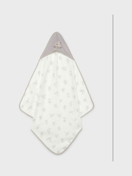 Mayoral Baby Bathrobe with Hood Grey