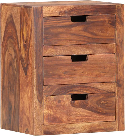 Нощно Шкафче Дървено Бежово 40x30x50см