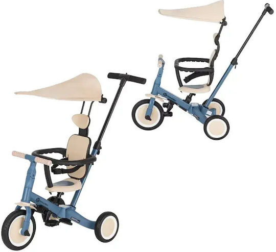 Petite & Mars Turbo Tricicletă pentru copii cu mâner pentru părinți 5 în 1 pentru 1.5+ ani Albastră