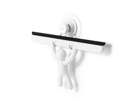 Καθαριστής Τζαμιών Μπάνιου Umbra Buddy Squeegee Αυτοκόλλητη Βάση Διαστάσεις 27x4x19cm Whites-11527