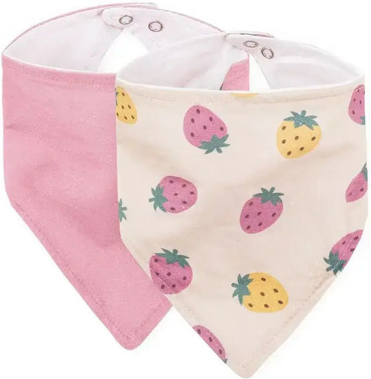 Petite & Mars Bandana Material Textil Bej/Roz Pentru 3 Luni+ 2 Bucăți
