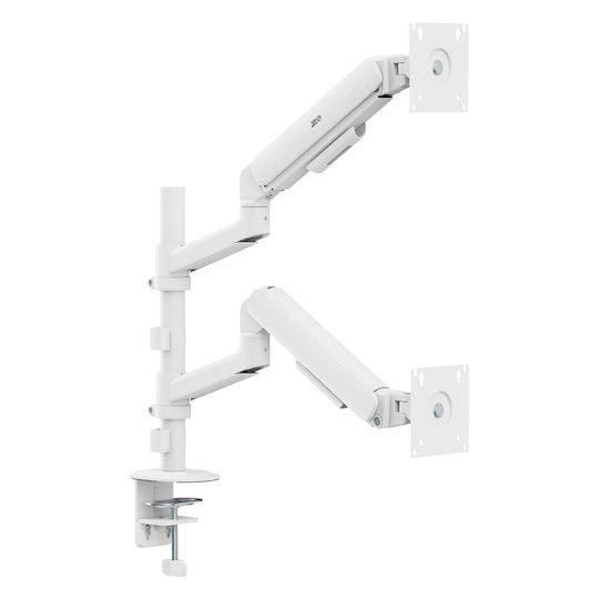 Ergo Office ER-692 Desk Mount for 2 Monitors up to 32" with Arm White