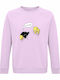 Bio-Baumwolle Unisex Sweatshirt In Cheese World Sag 'People Funny Cheese Lover' Cremiges Rosa
