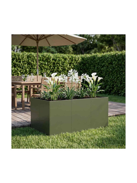 vidaXL Metallischer Pflanzgefäß Lime 120x80x60cm