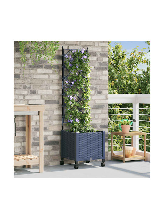 vidaXL Γλάστρα Πλαστική Γκρι 40x40x149εκ.