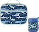 Stephen Joseph Set Shark Food Container School Insulated Lunch Bag Blue