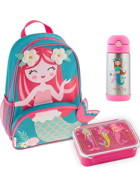 Stephen Joseph "Mermaid" Backpack - Stainless Steel Water Bottle - Lunch Box School Set