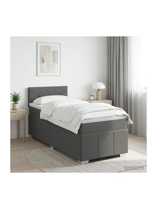Einzelbett Mit Stoff Dunkelgrau Mit Lattenrost ...