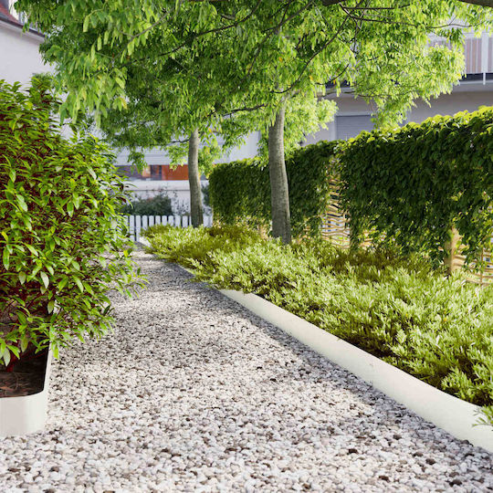 vidaXL Metallische Gartenhecke in Weißes Farbe 1,03m x 15cm 30 Stück