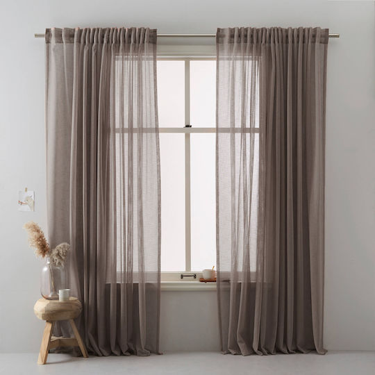 Saray Home Curtain with Pencil Pleat Brown 140x280cm