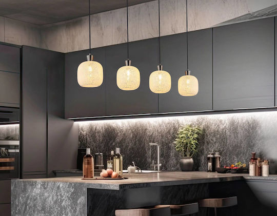 Globo Lighting Grey Ceiling Light for 4 E14 Bulbs 16x120cm