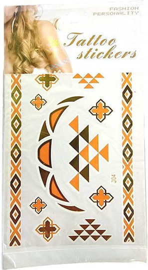Set 12 Tatuaje Temporare Zamo Boho Tribal J04 Rezistente La Apă Diverse Modele Mărimi Lungime 30 Cm Aurii Portocalii