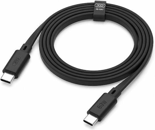 XO Кабел USB-C мъжки - USB-C 60W Черен 1m XO-Q307BK