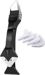 Set Spatule De Finisare Zamo Silicon 5 Duze Racletă Metalică Multifuncțională Neagră