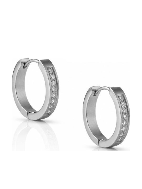 Touch Earrings Hoops Made of Steel 38 255 Silver