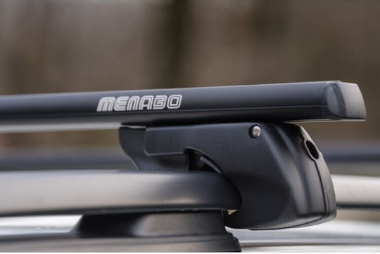Menabo Menabo Aluminum Roof Bars Sherman Black 120 Cm Black Color Toyota Rav 4 Xa30 5 Doors 2005>2012 Raised Rails Parallel Bars Set 2 Pieces 12280/mb Mp.12280/mb-301