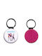 Leather Round Keychain Kpop Demon Hunters Glitter Fuchsia