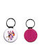 Leather Round Keychain Kpop Demon Hunters Glitter Fuchsia