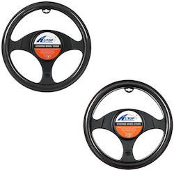Калъф за Волан на Автомобил Carbon Look 37cm Антихлъзгащ Carbon Look Anti-slip Steering Wheel Cover Червено Синьо