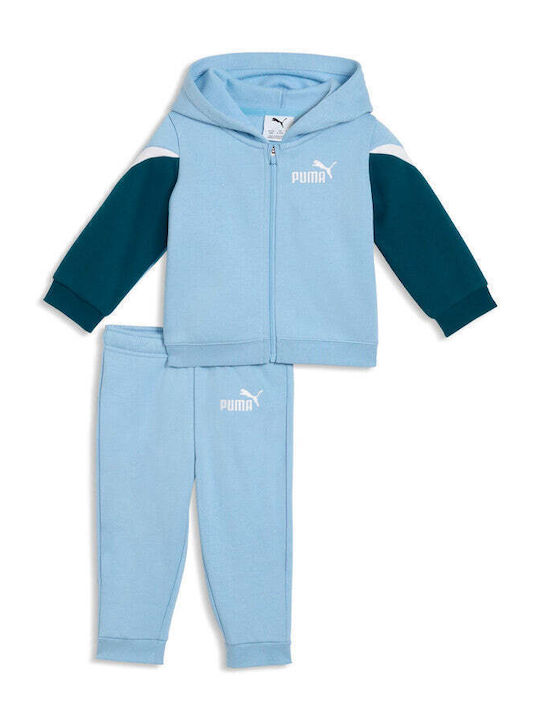 Kids Sweatpants Set With Jacket Block Hooded