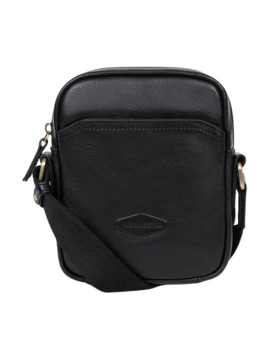 Hexagona Leather Men's Shoulder Crossbody Bag B...