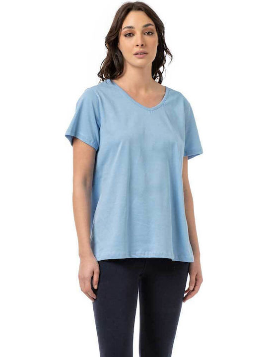 Bodymove Women's Cotton Blouse Light Blue