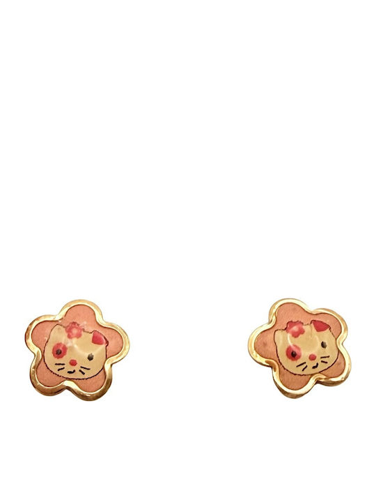 Kontopoulos Kitty Детски Обици Studs от Злато 9К
