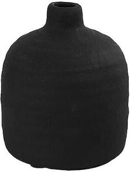 Black Ceramic Bottle Vase 10.5x12