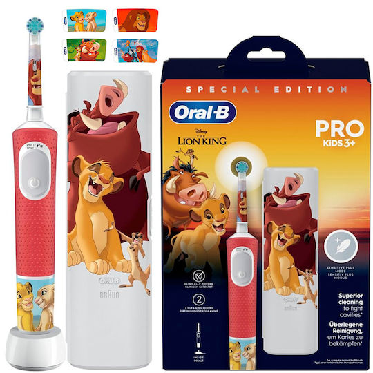 Oral-B Vitality Pro Детска електрическа четка за зъби за 3m+ със защитен калъф за пътуване