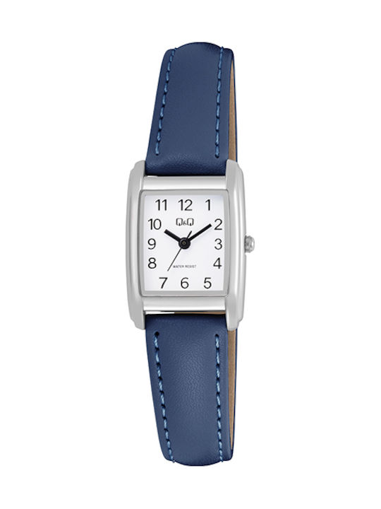 Q&Q Women's Battery Watch with Blue Leather Strap