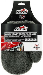 Special Car Wash Glove Feral Detailing Pro 26x20cm Coral Velvet 400gsm Foam Reinforcement