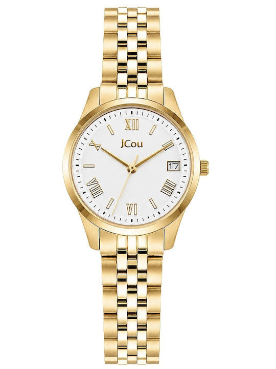Jcou Дамски Часовник 30mm Кварцов с Златна Мета...