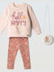 Kids Set with Leggings Summer 2 Pieces Pink Coral