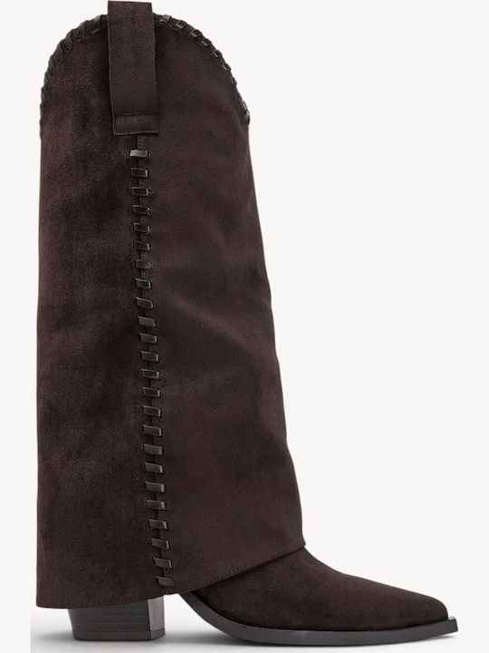 Brown Western Boots Decorative Stitching