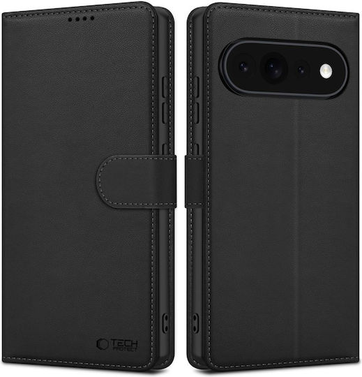 Tech-Protect Matte Wallet din piele artificială / silicon negru (Google Pixel 11 Pro XL)