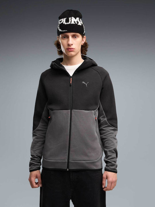 PUMA Ζακέτα Dk Grey με Κουκούλα