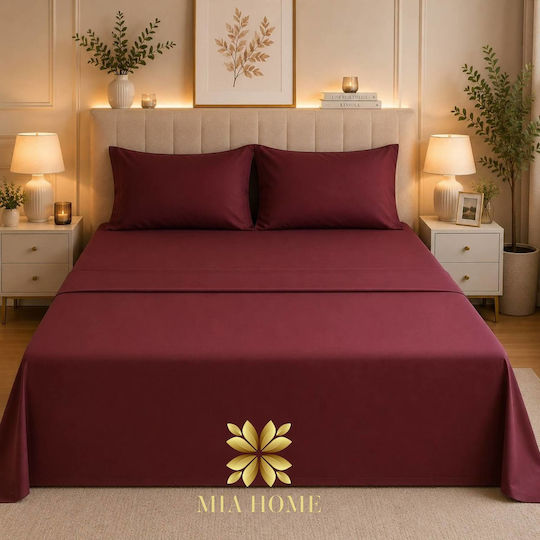 Mia Home Super-Double Set 3 Pieces 240x270cm Bordeaux Mia Home Super-Double Set 3 Pieces 240x270cm Bordeaux