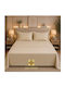 Mia Home Bed Sheet Set With 2 Pillowcases Super King 240x270cm Beige 3 Pieces