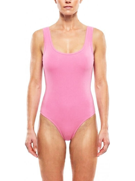 Damen-Bodysuit Feminin Breite Träger Rosa 1115r
