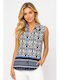 Sleeveless Women's Shirt Blue SS-FY9389-26SH-Blue