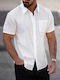 Long Sleeve Linen Shirt in Regular Fit White