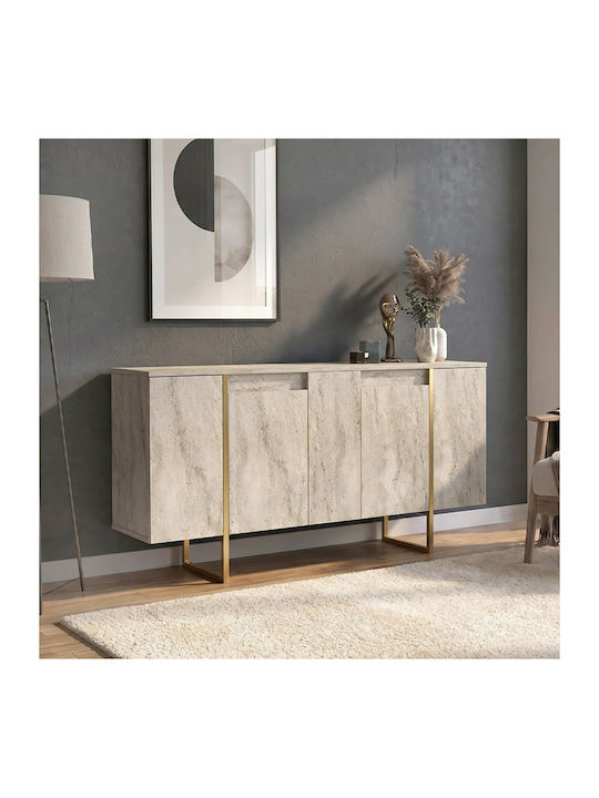 Bufet Orontes din Lemn și Metal Travertine 160x...