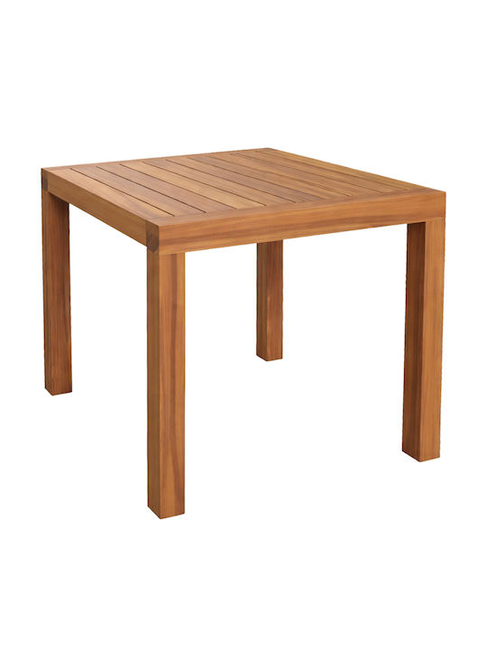 Wooden Auxiliary Table for Small Outdoor Spaces Bler Natural 44x44x40cm