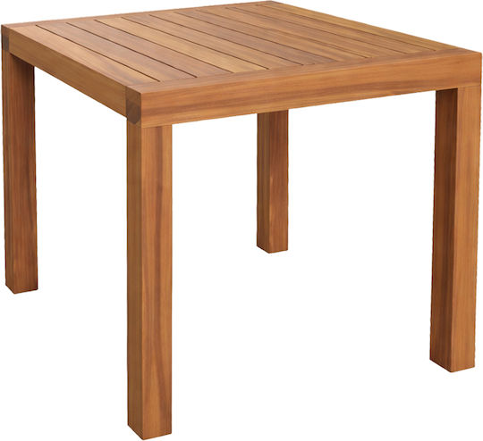 Wooden Auxiliary Table for Small Outdoor Spaces Bler Natural 44x44x40cm