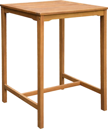 Wooden Bar Table for Small Outdoor Spaces Servan Natural 65x65x100cm