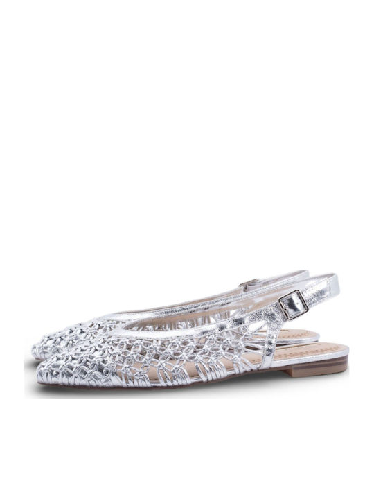 Heels with Strap Silver