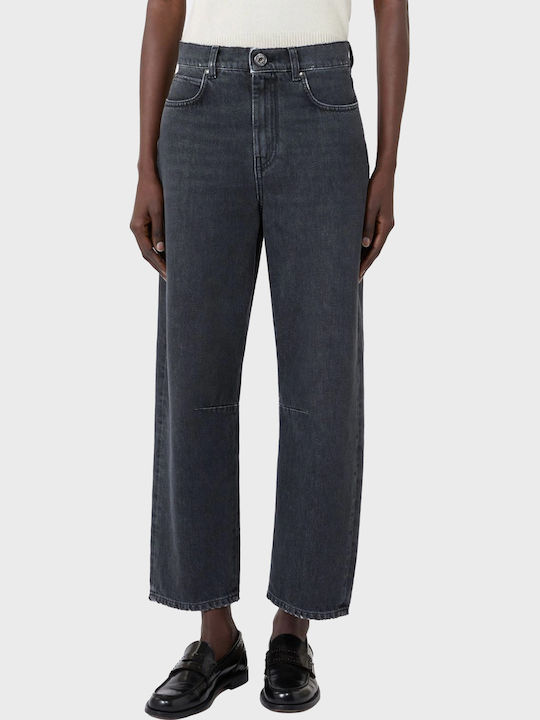 Damen Jeans Hosen in Lose Passform Schwarz